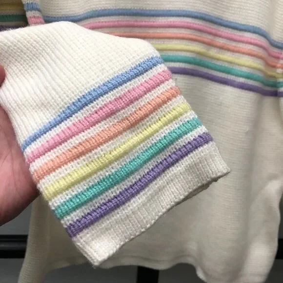 New UNIF Cream & Pastel Stripe Prisma Sweater - XS - Picture 3 of 8